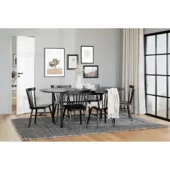 Rowico AB AKITA Ruokapöytä Ovaali 190 X 90 Cm -Myynti Säilytyskalusteet Akita rr musta 119754 Akita tuoli miljoo