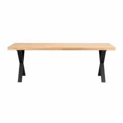 Rowico AB BROOKLYN Ruokapöytä 220 X 95 Cm X-mallisilla Metallijaloilla -Myynti Säilytyskalusteet Brooklyn ruokapoyta 220 x95 X jaloilla tammi musta 119826 2