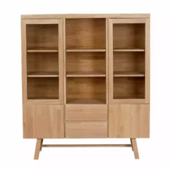 Rowico AB BROOKLYN Vitriini 130 Cm -Myynti Säilytyskalusteet Brooklyn vitriini tammi 108596 1