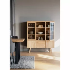 Rowico AB BROOKLYN Vitriini 130 Cm -Myynti Säilytyskalusteet Brooklyn vitriini tammi 108596 miljoo