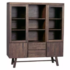 Rowico AB BROOKLYN Vitriini 130 Cm -Myynti Säilytyskalusteet Brooklyn vitriini savunharmaa 1