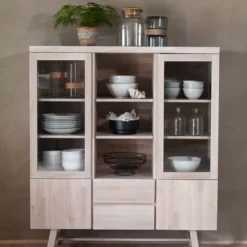 Rowico AB BROOKLYN Vitriini 130 Cm -Myynti Säilytyskalusteet Brooklyn vitriini valkotammi milj