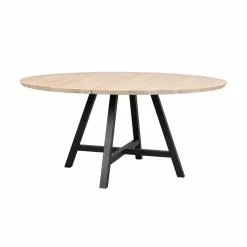 Rowico AB CARRADALE Ruokapöytä Pyöreä 150 Cm Metallijaloilla
