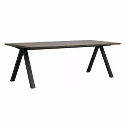 Rowico AB CARRADALE Ruokapöytä 220 X 100 Cm V-mallisilla Metallijaloilla