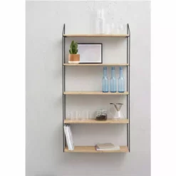 Schou Company A/S DAY Seinähylly 59 Cm 5-tasoinen -Myynti Säilytyskalusteet Day seinahylly ruskea musta fiilis