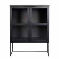 Rowico AB EVERETT Vitriini 95 Cm Matala -Myynti Säilytyskalusteet Everett kaappi 125 musta118787