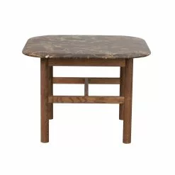 Rowico AB HAMMOND Sohvapöytä 62 X 62 Cm Marmorikannella -Myynti Säilytyskalusteet Hammond sohvapoyta 62 marmori ruskea tammi 120582
