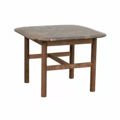Rowico AB HAMMOND Sohvapöytä 62 X 62 Cm Marmorikannella -Myynti Säilytyskalusteet Hammond sohvapoyta 62 marmori ruskea tammi 120582 1