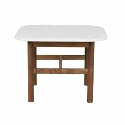 Rowico AB HAMMOND Sohvapöytä 62 X 62 Cm Marmorikannella -Myynti Säilytyskalusteet Hammond sohvapoyta 62 valk.marmori ruskeatammi 120597