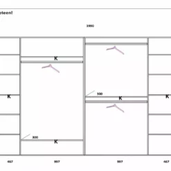 Lakeus Design Oy LAKEUS DESIGN Liukuovikaappi Mittatilauksena 400 X 50 X 260 Cm -Myynti Säilytyskalusteet Lakeus komero 17 sisusta