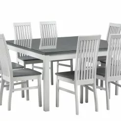 Pohjanmaan Kaluste Oy PETRA Ruokapöytä Neliö -Myynti Säilytyskalusteet Petra rr 1 8 140x140 valk harmaa lasikannella aa596a07 5528 4c03 9ade ba7e7d8f3239