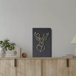 Havina By North Oy PEURA HIILI Sisustustaulu 37 X 57 Cm -Myynti Säilytyskalusteet Peura sisustustaulu hiili 02