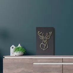 Havina By North Oy PEURA HIILI Sisustustaulu 37 X 57 Cm -Myynti Säilytyskalusteet Peura sisustustaulu hiili 03