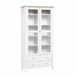 Edessä -Myynti Säilytyskalusteet Saara vitriini 90 tammi levyhyllyt 1