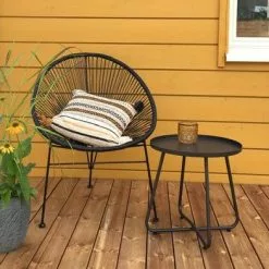 Racos Outdoor Leisure Furniture Co., Ltd SUVI Tarjotinpöytä Pyöreä 45 Cm -Myynti Säilytyskalusteet Suvi tarjotinpoyta 45cm musta asuntomessut 2020
