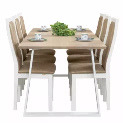 Anttiina Oy SWING/POHJOLA 6 Hengen Ruokailuryhmä 10 Anttiina Oy SWING/POHJOLA 6 Hengen Ruokailuryhmä -Myynti Säilytyskalusteet Swing Pohjola rr 1 6 koivu valkoinen 3