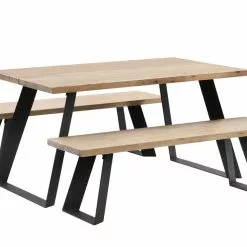 Vilbel Ou VENLA 4 Hengen Penkkiryhmä Lankkupöydällä Ja Vinoilla Metallijaloilla -Myynti Säilytyskalusteet Venla rr 150cm metallijaloilla antiikki musta 6e3cc42b a97c 4dca 9c3b f3dadf21a66a