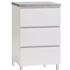 Leo-Matti Ojala Oy VIIVA Lipasto 46 Cm Matala -Myynti Säilytyskalusteet viiva lipasto kapea 3ltk metallijalat harmaa