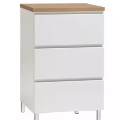 Leo-Matti Ojala Oy VIIVA Lipasto 46 Cm Matala -Myynti Säilytyskalusteet viiva lipasto kapea 3ltk metallijalat tammi